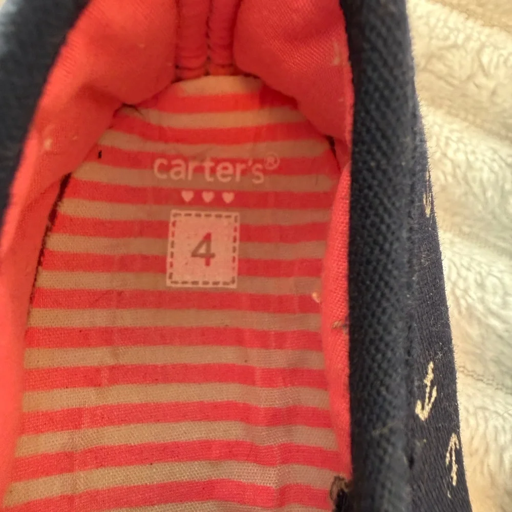 Carter's Girls Slide On Shoes - Navy with White Anchors